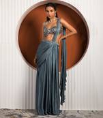 Steel Blue Jade Saree