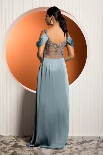 Steel Blue Viola Gown