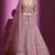 MAUVE EMBROIDERED GEORGETTE FESTIVE & PARTY WEAR SEMI STITCHED LEHENGA