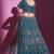TEAL BLUE EMBROIDERED CREPE FESTIVE & PARTY WEAR SEMI STITCHED LEHENGA