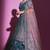 TEAL BLUE EMBROIDERED CREPE FESTIVE & PARTY WEAR SEMI STITCHED LEHENGA