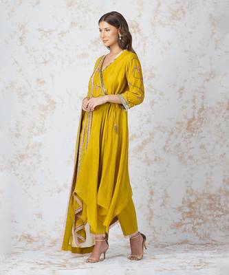 Beaded Flower Asymmetric Anarkali Set 2