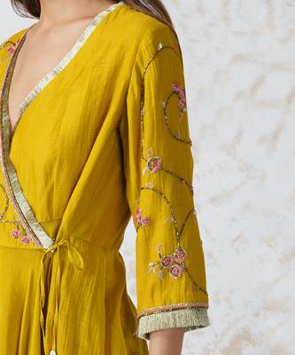 Beaded Flower Asymmetric Anarkali Set 4