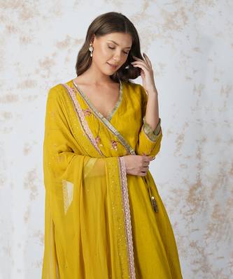 Beaded Flower Asymmetric Anarkali Set 5