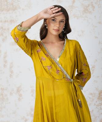 Beaded Flower Asymmetric Anarkali Set 6