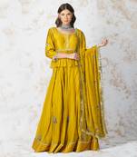 Antique Work  Mustard Lehenga Set