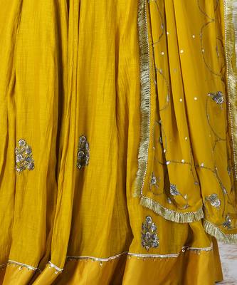 Antique Work  Mustard Lehenga Set 6