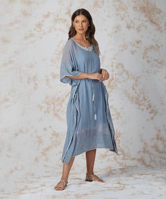 Baroque Work Pigeon Blue Kaftan 2