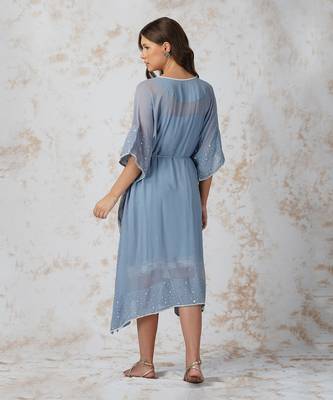 Baroque Work Pigeon Blue Kaftan 3