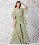 Baroque Flower Kaftan And Sharara Set