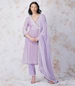 Baroque Work Lavender Angrakha Set