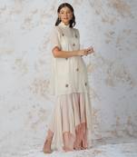 Beaded Flower High Neck Tunic Set