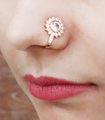 Gold diamond nose-ring