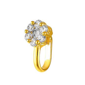 Gold diamond nose-ring 1