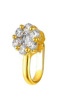 Gold diamond nose-ring