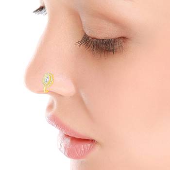 Gold diamond nose-ring 2
