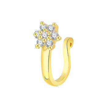Gold diamond nose-ring 1