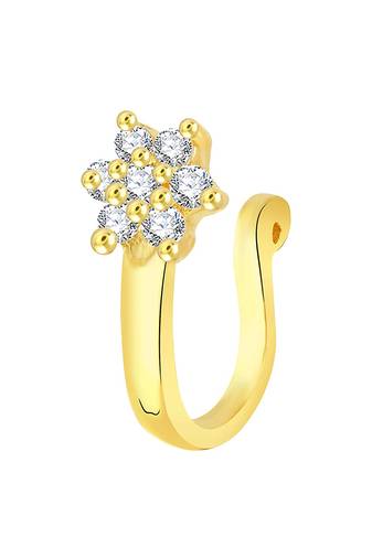 Gold diamond nose-ring