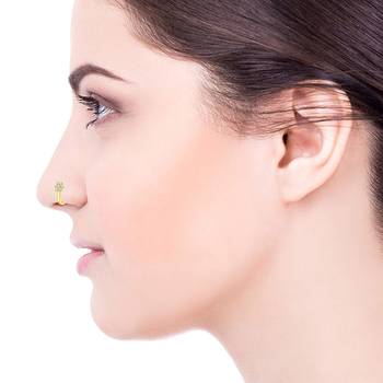 Gold diamond nose-ring 3