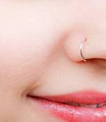 Silver diamond nose-ring
