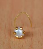 Gold pearl nose-ring
