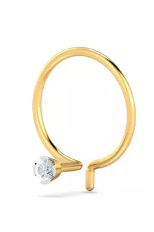 Gold diamond nose-ring