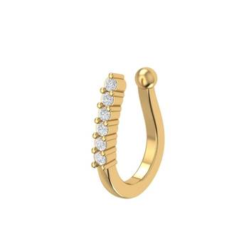 Gold diamond nose-ring 1