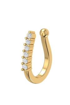 Gold diamond nose-ring