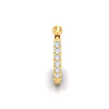 Gold diamond nose-ring 2