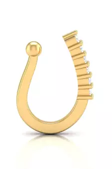 Gold diamond nose-ring