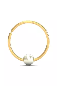 Gold pearl nose-ring
