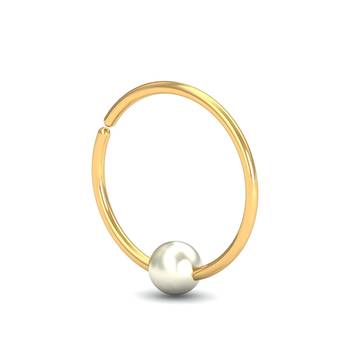 Gold pearl nose-ring 3