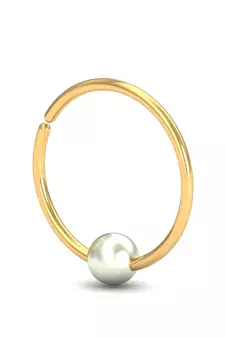Gold pearl nose-ring