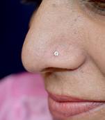 Silver diamond nose-ring