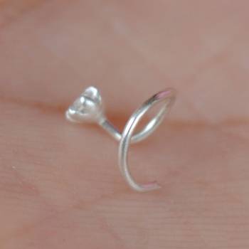 Silver diamond nose-ring 2