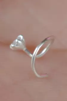 Silver diamond nose-ring