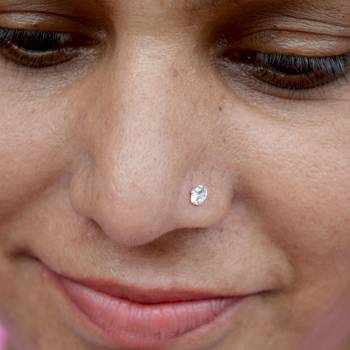 Silver diamond nose-ring 2
