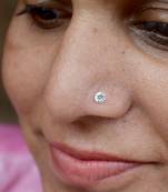 Silver diamond nose-ring