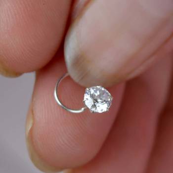 Silver diamond nose-ring 3