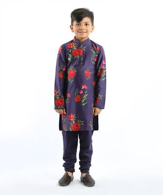 Indigo Floral Printed Kurta Set 1