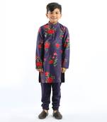 Indigo Floral Printed Kurta Set