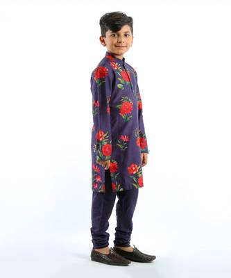 Indigo Floral Printed Kurta Set 2