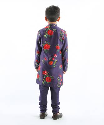 Indigo Floral Printed Kurta Set 3