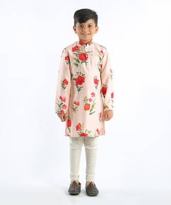 Pink Floral Printed Kurta Set 1
