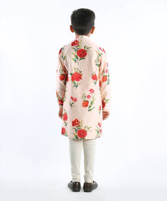 Pink Floral Printed Kurta Set 3