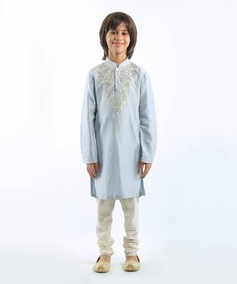 Powder Blue Embroidered Kurta Set 1
