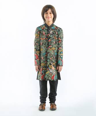 Emroidered Black Sherwani 1