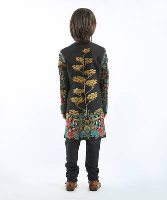 Emroidered Black Sherwani 3