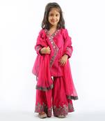 Fuchsia Embroidered Angrakha Set
