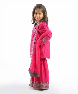 Fuchsia Embroidered Angrakha Set 2